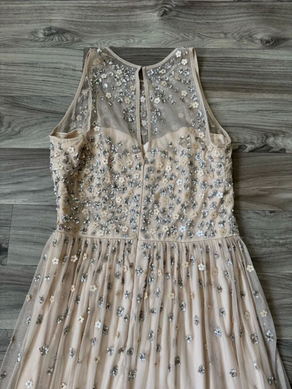 BHLDN Anthropologie Ginny Floral Beaded Maxi Dress Size US 16 - Picture 9 of 9